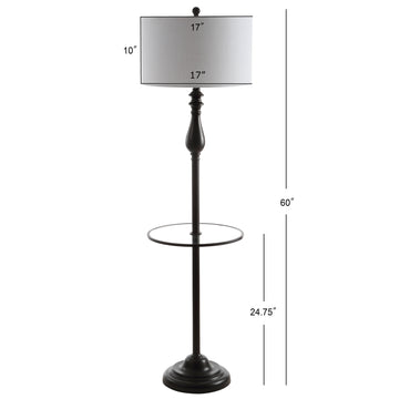 Laine 60" Metal/Glass LED Side Table and Floor Lamp - JONATHAN Y